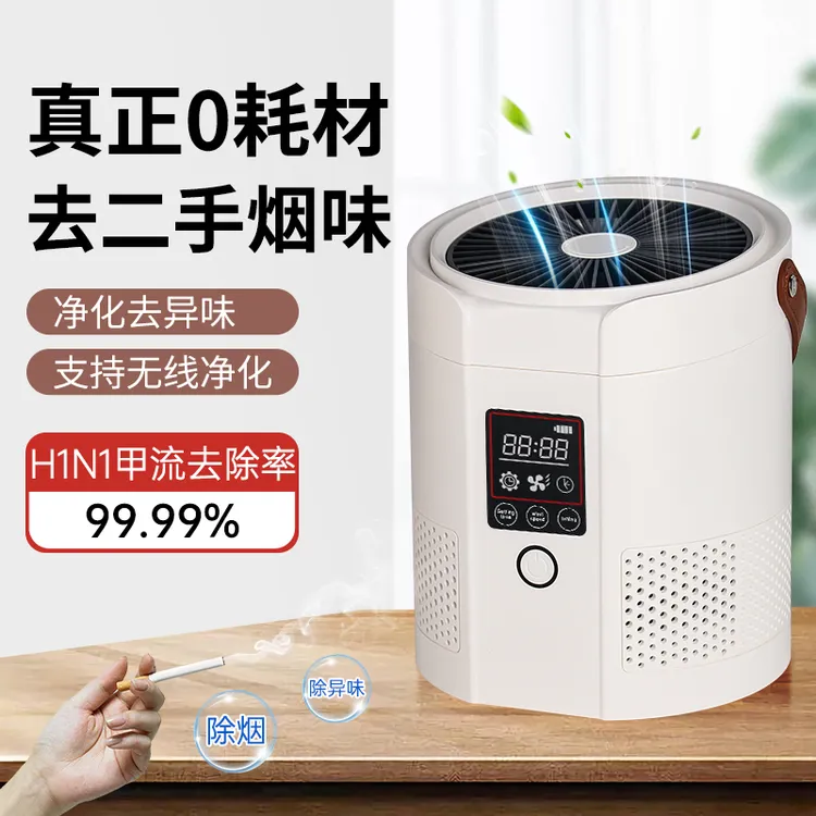 桌面空气净化器除二手烟清洗型无耗材滤网卧室小型去异味净化器