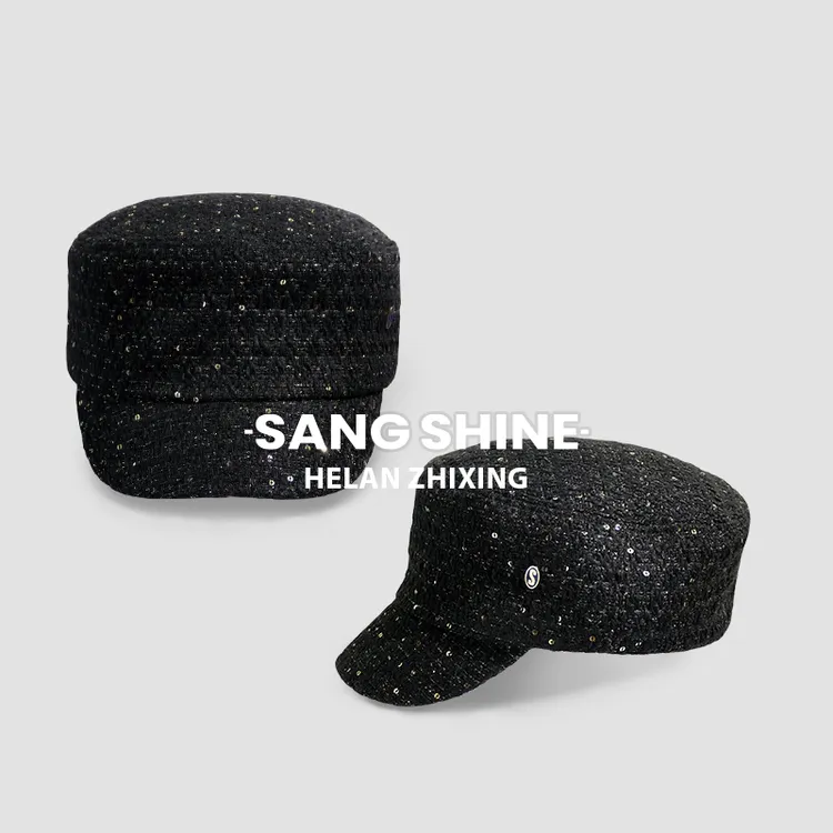 【赫澜织星】平顶马术帽100%真丝含羊毛linton进口面料时尚气质秋冬