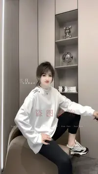 2025秋冬新款常规款长袖女宽松型常规圆领T恤刺绣时尚女装（8016）