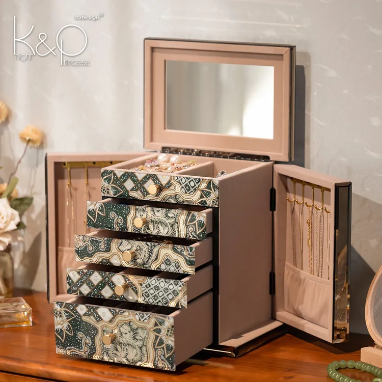 首饰盒/箱 2025新款首饰盒复古精致大容量首饰收纳高档首饰收纳盒
