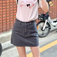 法儿家【自由出行】FS505X021牛仔短裙HH