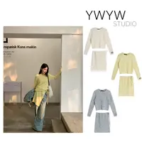 【YWYW25F/W】套头保暖针织羊毛衫+弹力针织臀帘围裙配饰61876