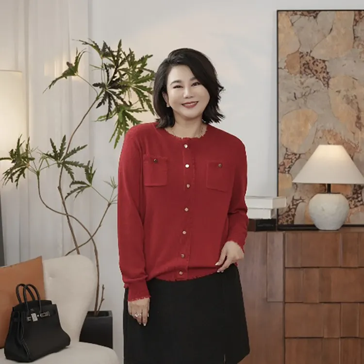 微胖女装【流苏小衫】绵羊毛香风流苏开衫上衣冬季针织衫99336