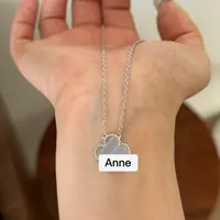 铜合金项链 简约灰紫色四叶草精致项链【X653】