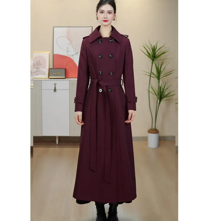 春秋新款轻奢高级感女装风衣长款外套气质过膝时尚收腰显瘦外套女
