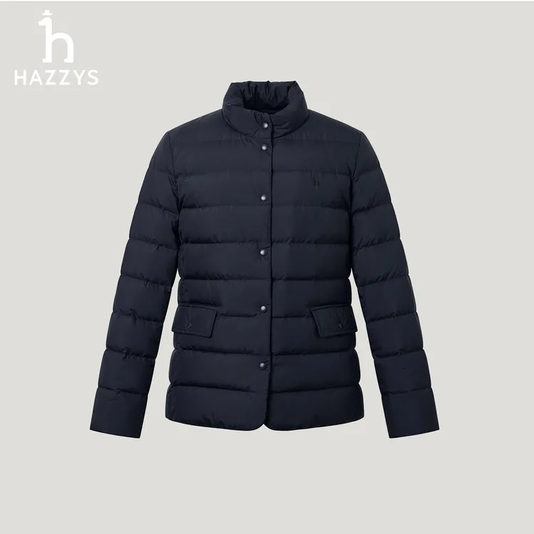 【商场同款】90鹅绒HAZZYS哈吉斯女士冬季立领羽绒服保暖休闲外套
