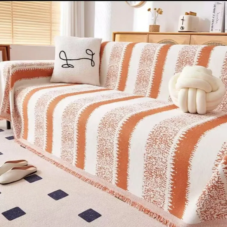 新款雪尼尔奶油风ins风现代防滑沙发垫沙发盖布一片式沙发套罩