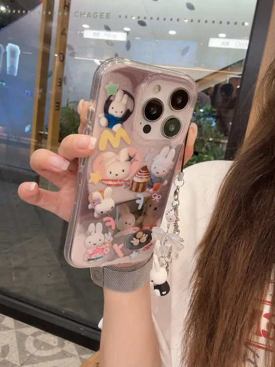圆边卡通合集像素米菲 KT 波比兔 适用于苹果16手机壳15/14/13新