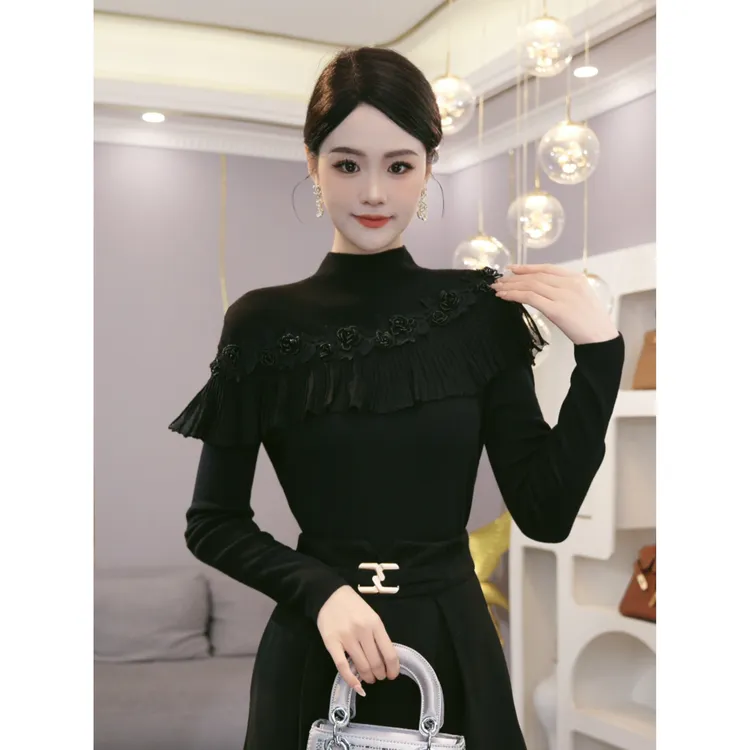 唐熹2025秋冬新款【8518】含绵羊毛洋气可外穿精致长袖针织衫毛衣女