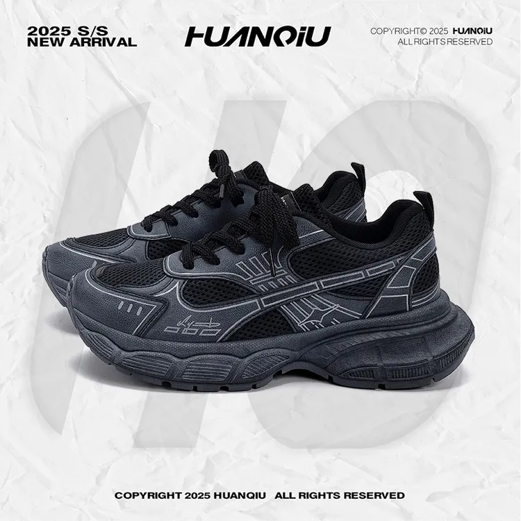 环球厚底增高老爹鞋2025冬季新款百搭休闲时尚男鞋痞帅感觉休闲鞋