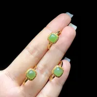 【董先生专享】D68555-S925银和田玉戒指-多样性发其一-5.5×5.5mm