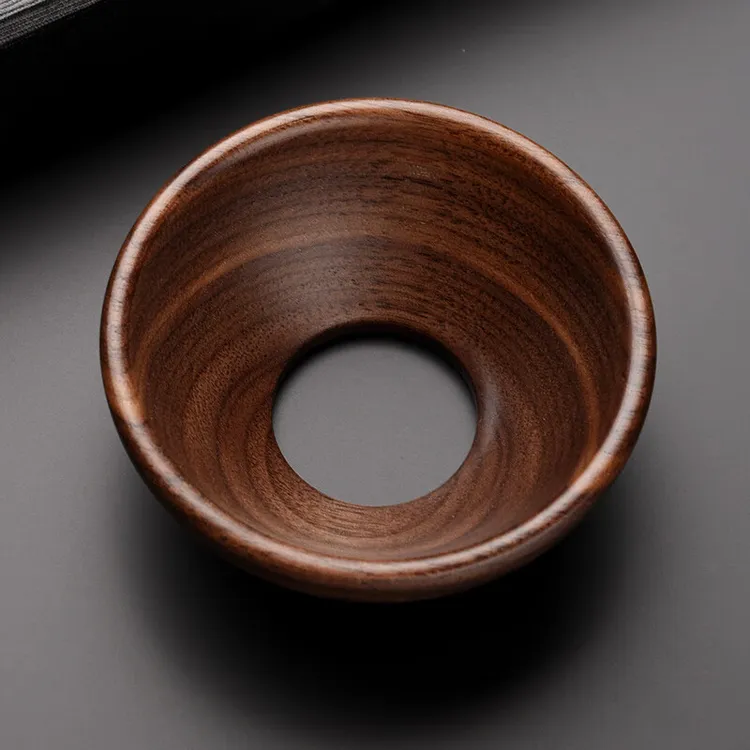 叙锦实木投茶器功夫茶壶漏斗入茶器木质紫砂壶放茶导茶器家用茶具