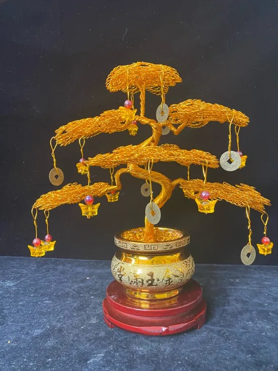 客厅开业乔迁礼品摆件手工艺玄关高档装饰品大气工艺品摇钱树摆设