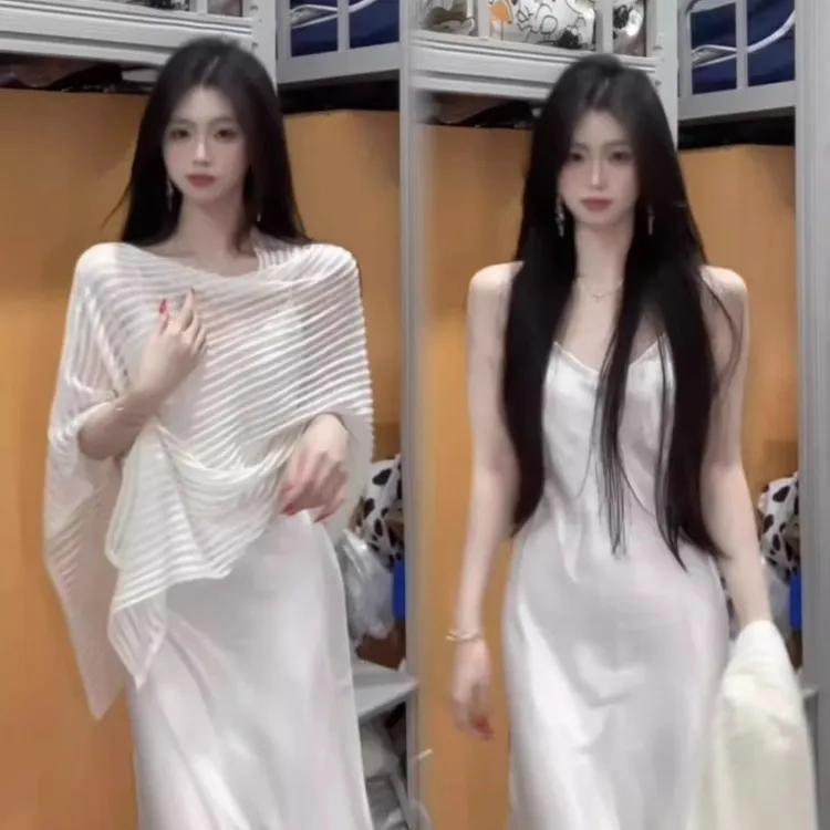 慵懒风气质披肩镂空不规则防晒罩衫上衣2025新款夏季外搭针织