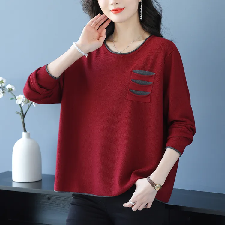 低领打底衣女内搭高级感妈妈装上衣百搭显瘦遮肉针织衫2025年新款