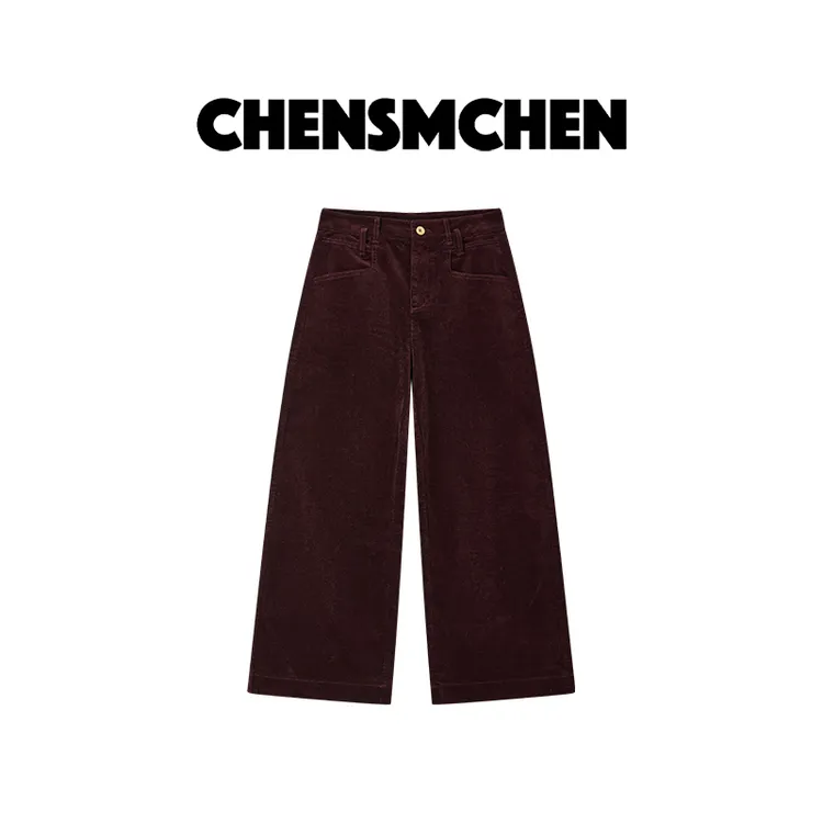 CHENSMCHEN 热颂红高腰简约百搭休闲裤女气质显瘦裤子CSK10255WL