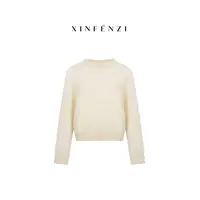 【喜宝宝】XINFENZI 100山羊绒经典拉绒套头圆领毛衣 51308