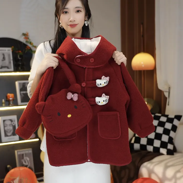 【送包包】秋冬季加厚保暖休闲百搭KT一体绒外套+包包MZE385