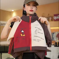 加绒套装拼接新款男女童套装时尚百搭休闲舒适上衣拉链两件套