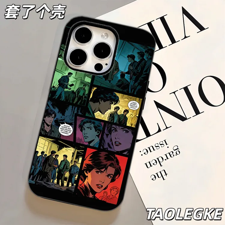 美式漫画小众高级感适用苹果17pro/小米手机壳小众高级防摔二合一