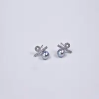 DARA/戴拉【外贸家】s925银海水真多麻百分号耳钉5-6mmYH6492001