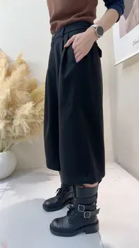 黑色压皱西装裤女2025秋季流行新款高腰宽松时尚气质阔腿七分裤