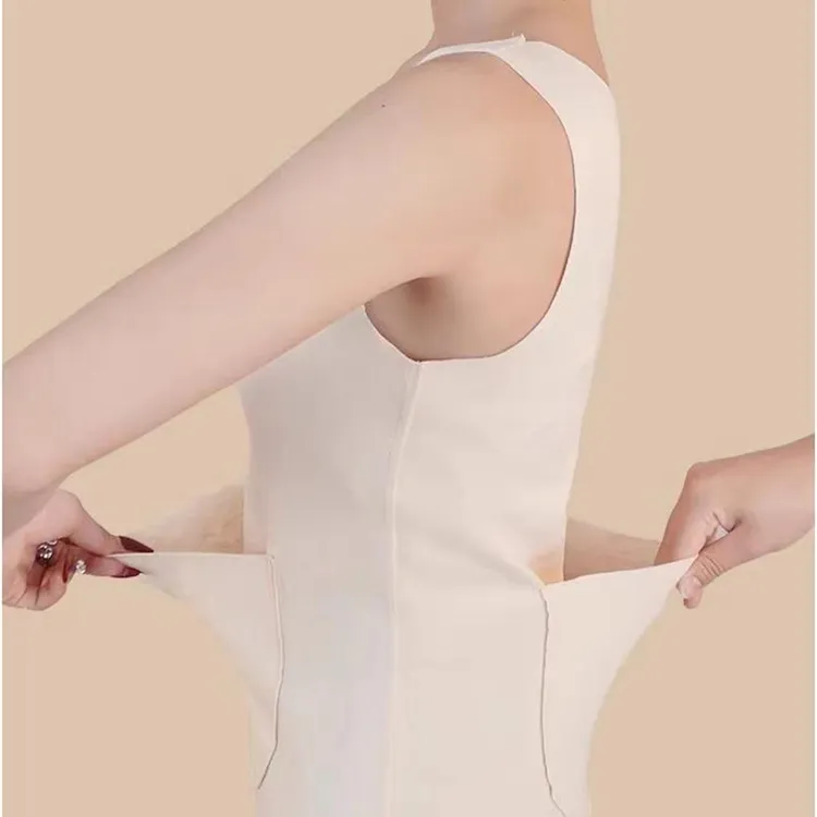 前后双兜可放暖宝宝防寒背心蓄热保暖背心磨毛大码内衣