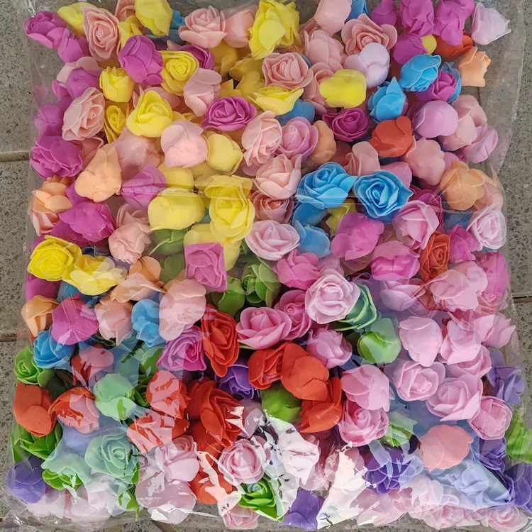 泡沫玫瑰花朵白色粉色红色整包用于DIY手工装饰