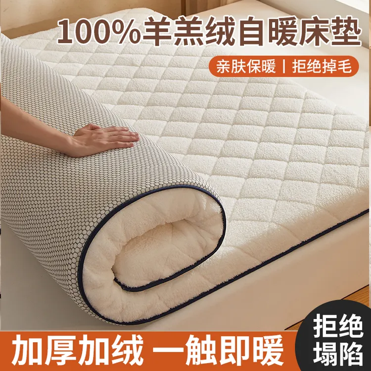 加厚羊羔绒床垫软垫冬季学生宿舍单人榻榻米海绵垫子垫被褥子加绒