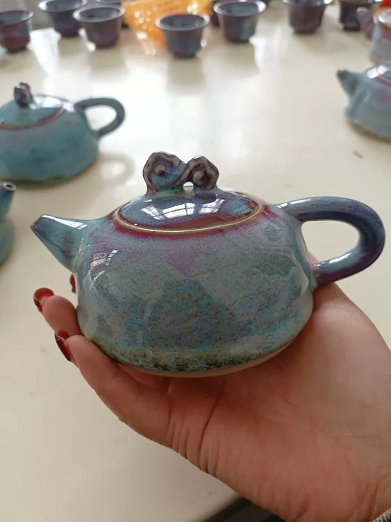 禹州神垕钧瓷窑变卢钧釉陶瓷功夫茶壶家用泡茶