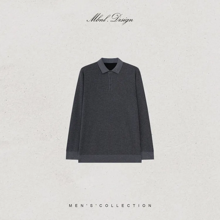 MBNL-F「LP.Cashmere」秦磊男装羊绒蚕丝混纺16针polo衫LL-WSY1143