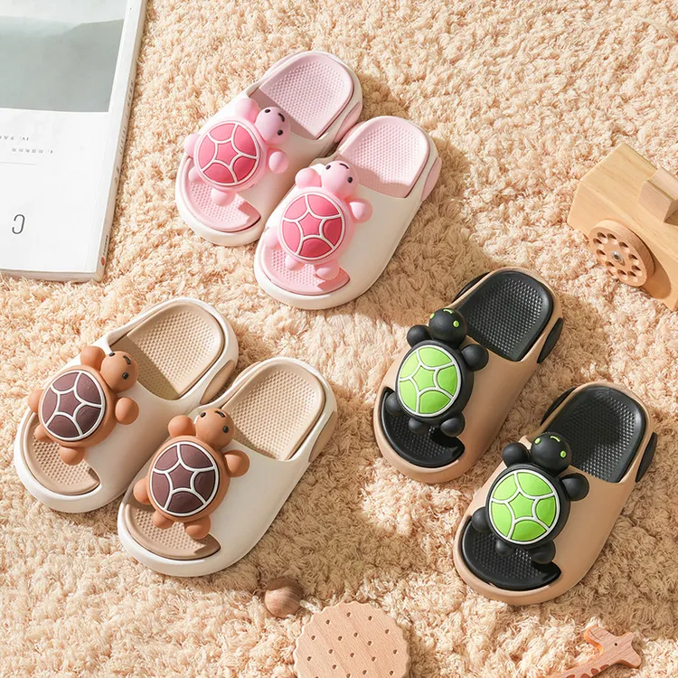 EVA拖鞋乌龟男女童夏季可爱外穿中童双底软底室内小童凉拖鞋