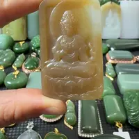 颈饰未镶嵌和田玉老红糖观音50尺寸