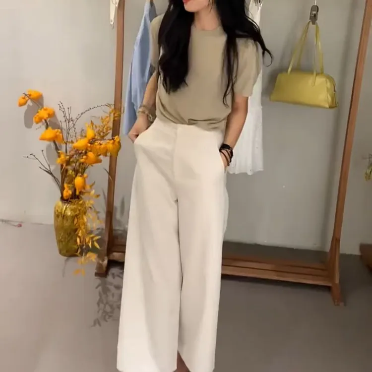 2025春季新款时尚显瘦气质女士网红洋气两件套百搭款D7363