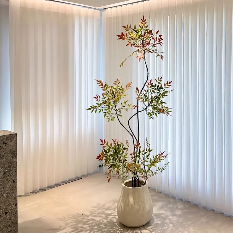 海虹景品彩色南天竹仿真绿植高级感室内客厅玄关假树大型落地盆栽