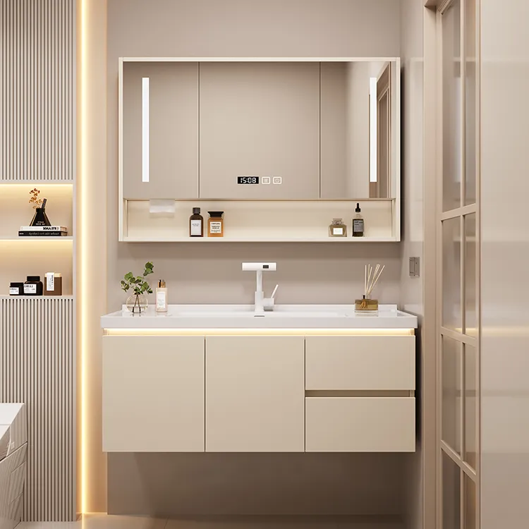 2025新款小户型洗手台盆洗脸柜卫生间洗漱台陶瓷一体盆浴室柜组合