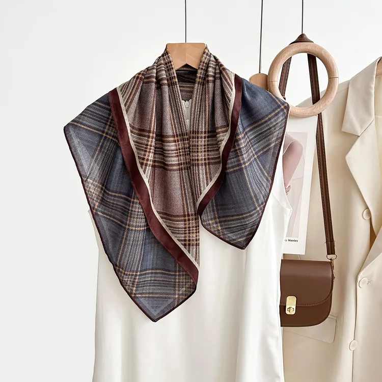 【双面巾合集】新款女士方巾百搭拼接洋气复古时髦氛围感护颈围巾