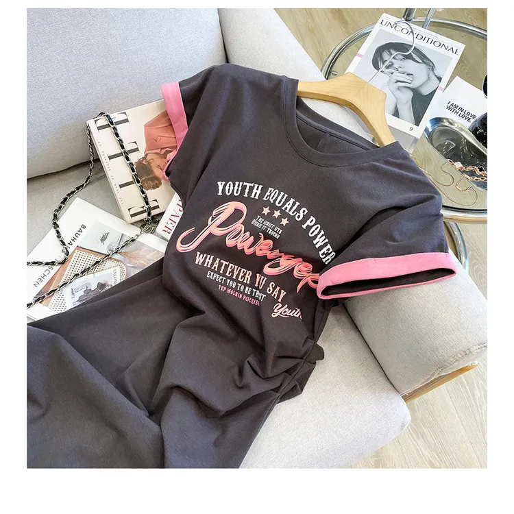 高端大气现货 40支纯棉1乘1高弹后包 印花连衣裙子女收腰显瘦开叉