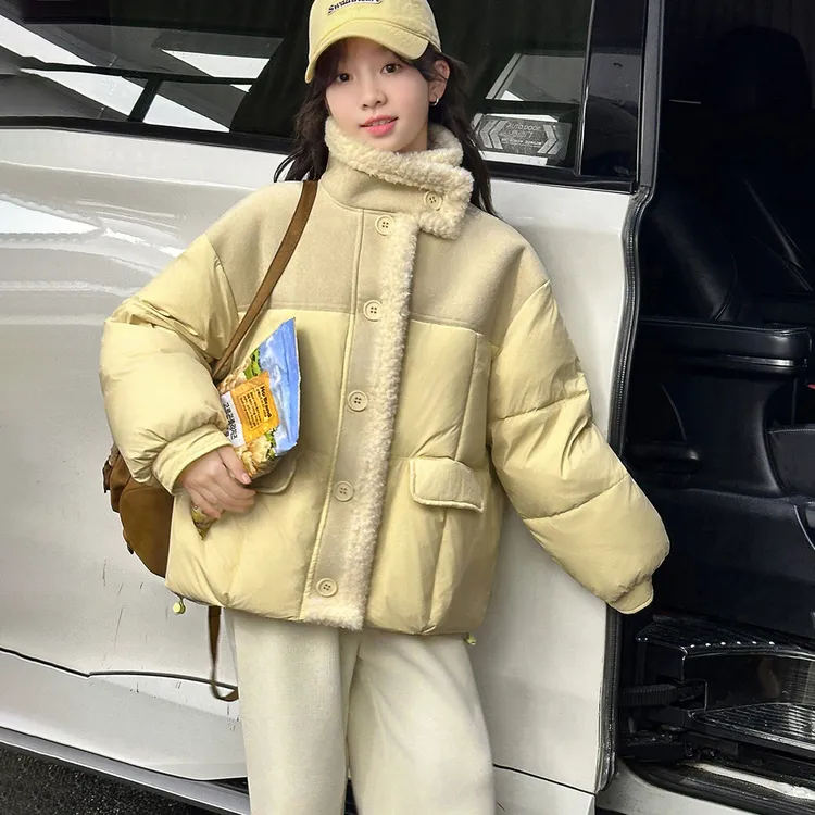 女童冬装棉衣棉服超好看2025新款洋气立领加厚保暖儿童装冬季外套