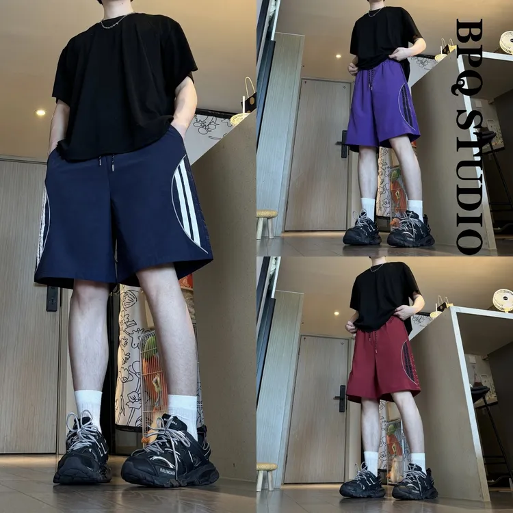 夏季冰丝短裤男生初中生凉感透气休闲中裤青少年免烫运动五分裤子