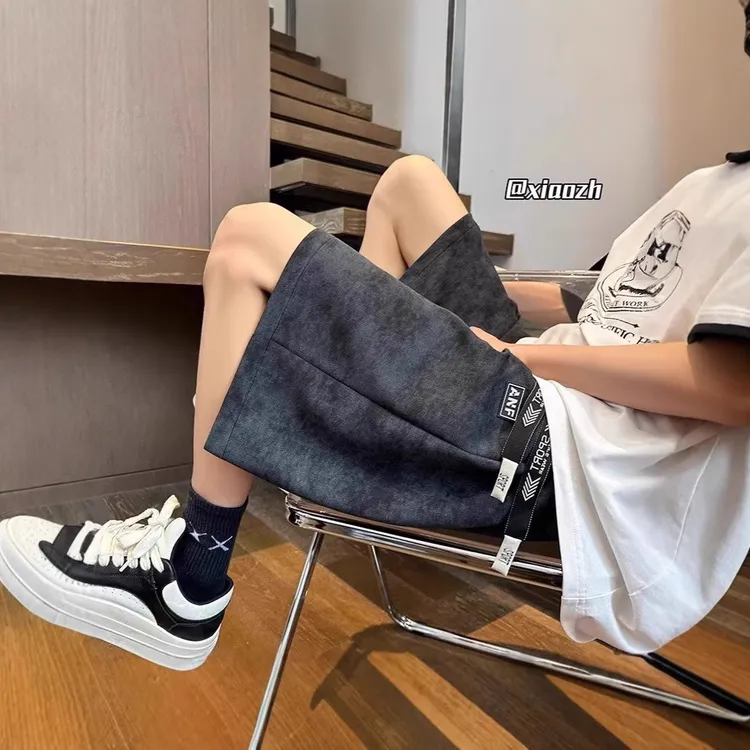 时尚潮流百搭显瘦春夏外穿健身运动短裤宽松阔腿五分男士轻薄休闲