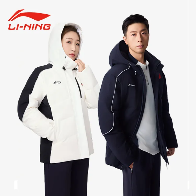 李宁新款国旗羽绒服冬季连帽加厚防风保暖鸭绒运动男女外套马龙