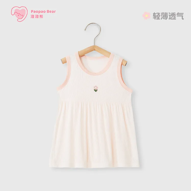 轻薄无袖婴儿透气连衣裙新生儿夏季薄款女童睡裙