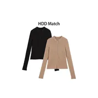 HDD- "自由坦率" 羊毛+羊绒 秋季女款针织POLO领开衫   Y8620 