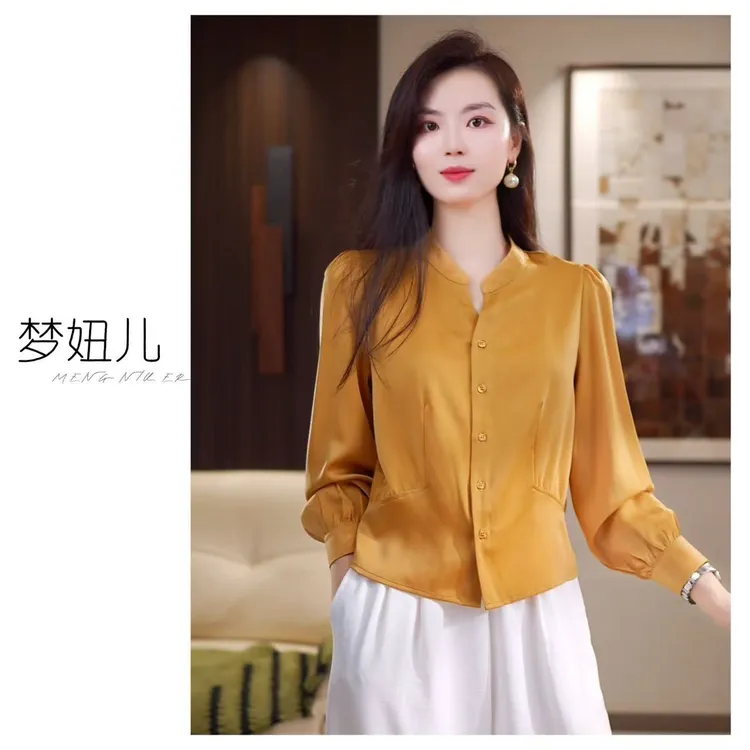 【栀子秋】高级感轻奢时尚衬衫女秋款气质长袖通勤洋气显瘦上衣