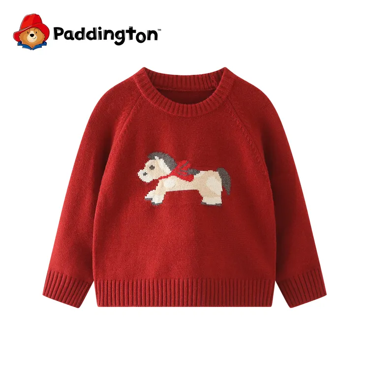 PADDINGTON/帕丁顿熊儿童秋冬针织衫打底衫男女童装圆领毛衣内搭