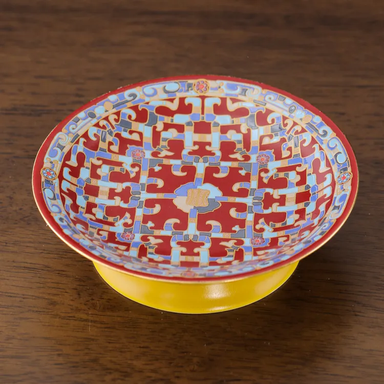 MULTIPOTENT观觉堂珐琅彩花盘瓷盘茶具中国风莲花形壶承伴手礼