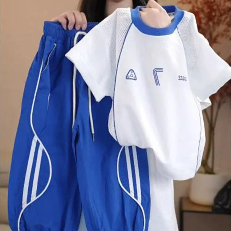 男童夏季薄款套装2025中大童韩系短袖上衣裤子男孩冰丝两件套