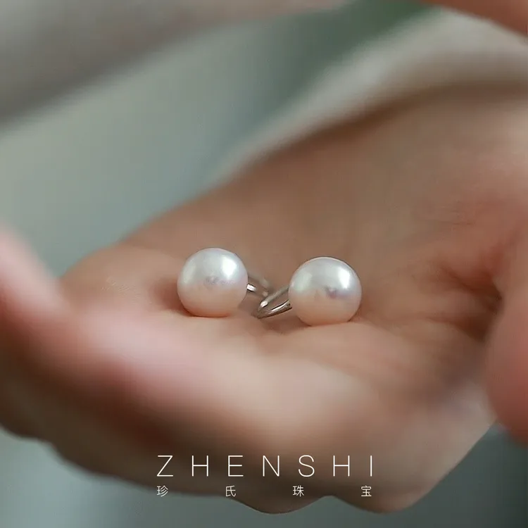 珍氏珠宝 淡水珍珠耳钩女款 S925银时尚百搭气质耳环耳饰（高跟鞋）