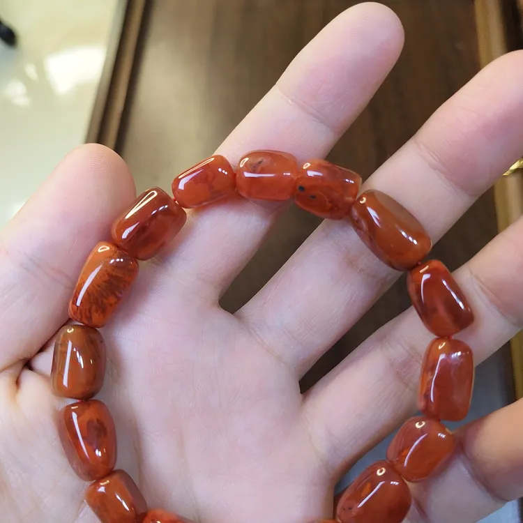 南红随形单圈手串